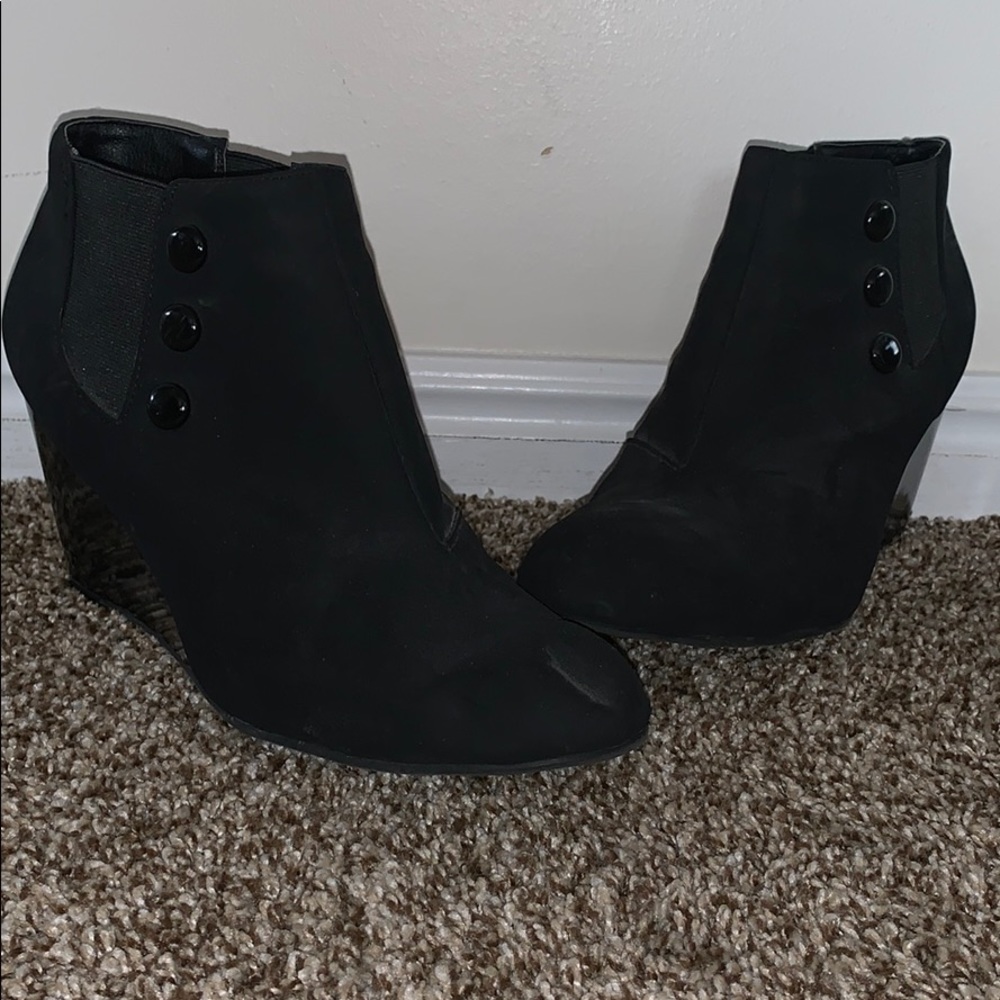 Unlisted Black Wedge Booties
